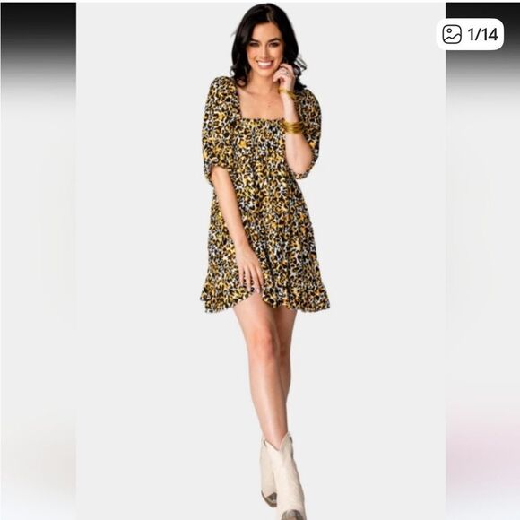 Buddy Love Becca Babydoll Dress Animal Print Allycat NEW - Picture 13 of 13